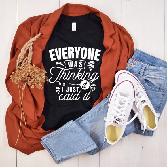 Tops - Everyone was thinking it funny 100% Cotton Crew Neck Short Sleeve Tee Shirt.